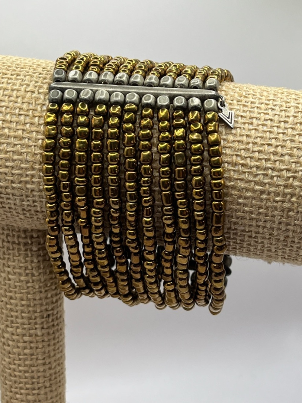 Silpada 925 Sterling silver Bronze glass bead Bracelet